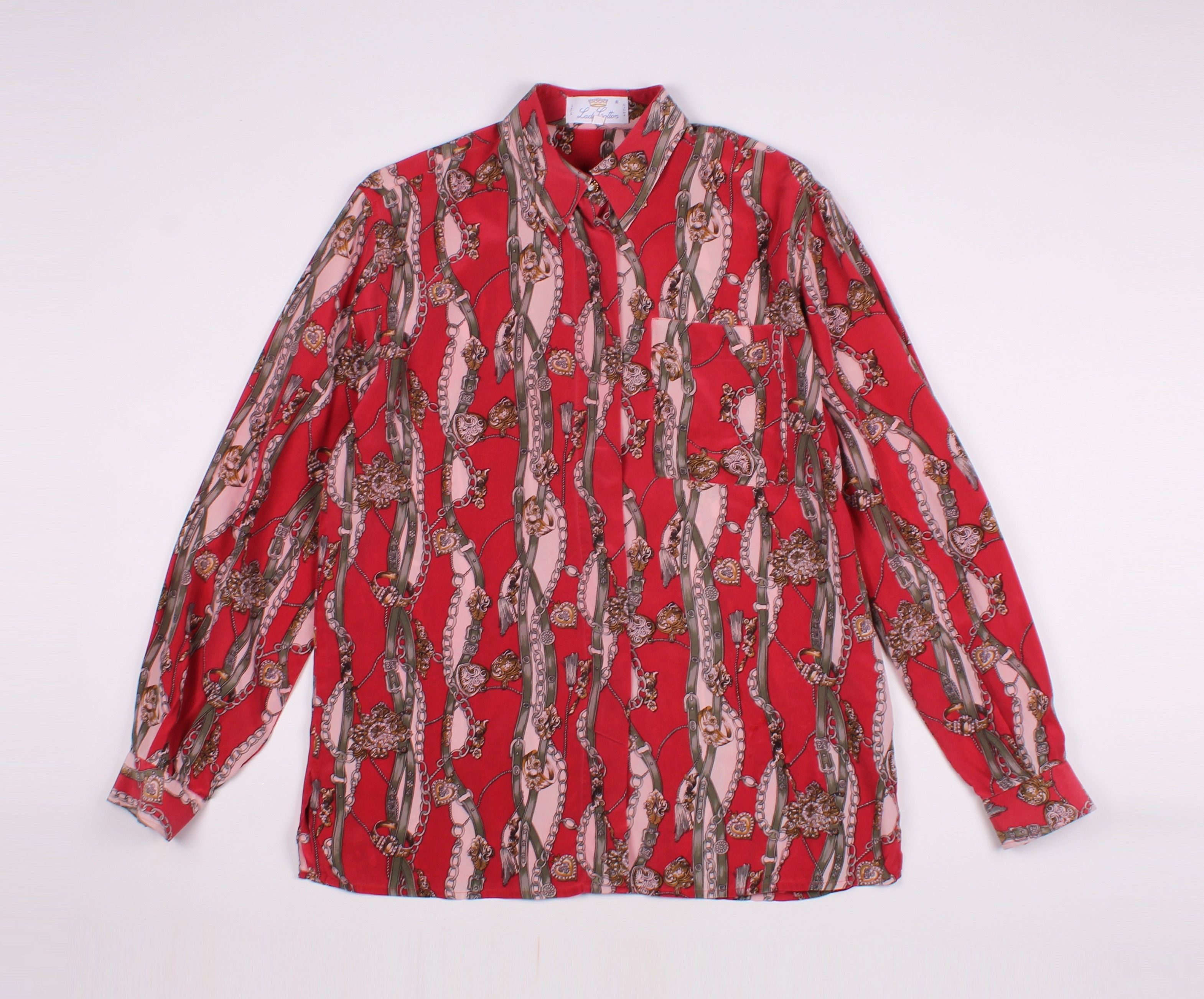 Vintage Vintage Lady Cotton 80's Silk Printed Long Sleeve Shirt Size M / US 6-8 / IT 42-44 - 1 Thumbnail
