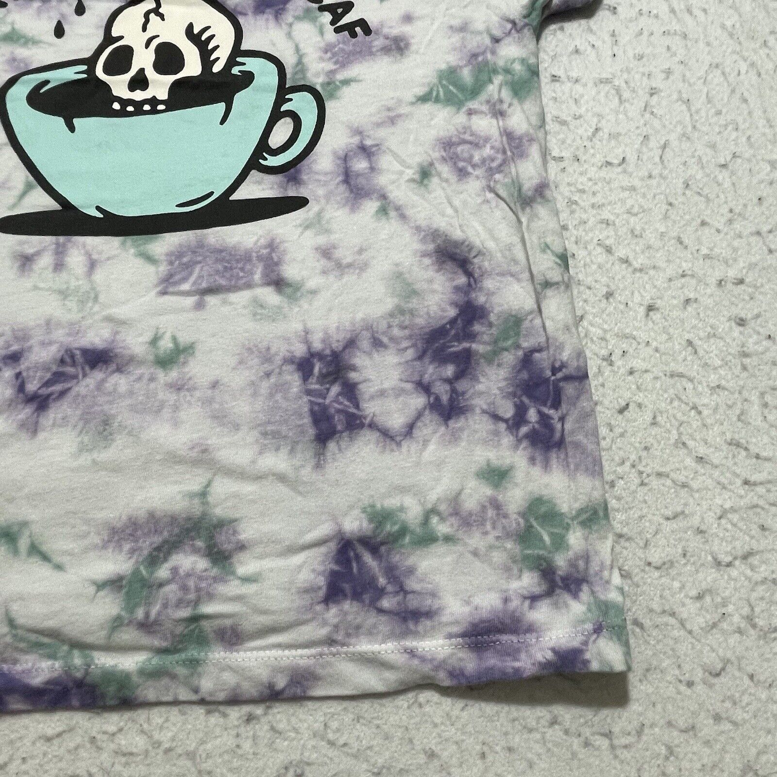 Other Urban Nation Death Before Decaf Tie-Dye Graphic T-Shirt Size XS / US 0-2 / IT 36-38 - 5 Thumbnail