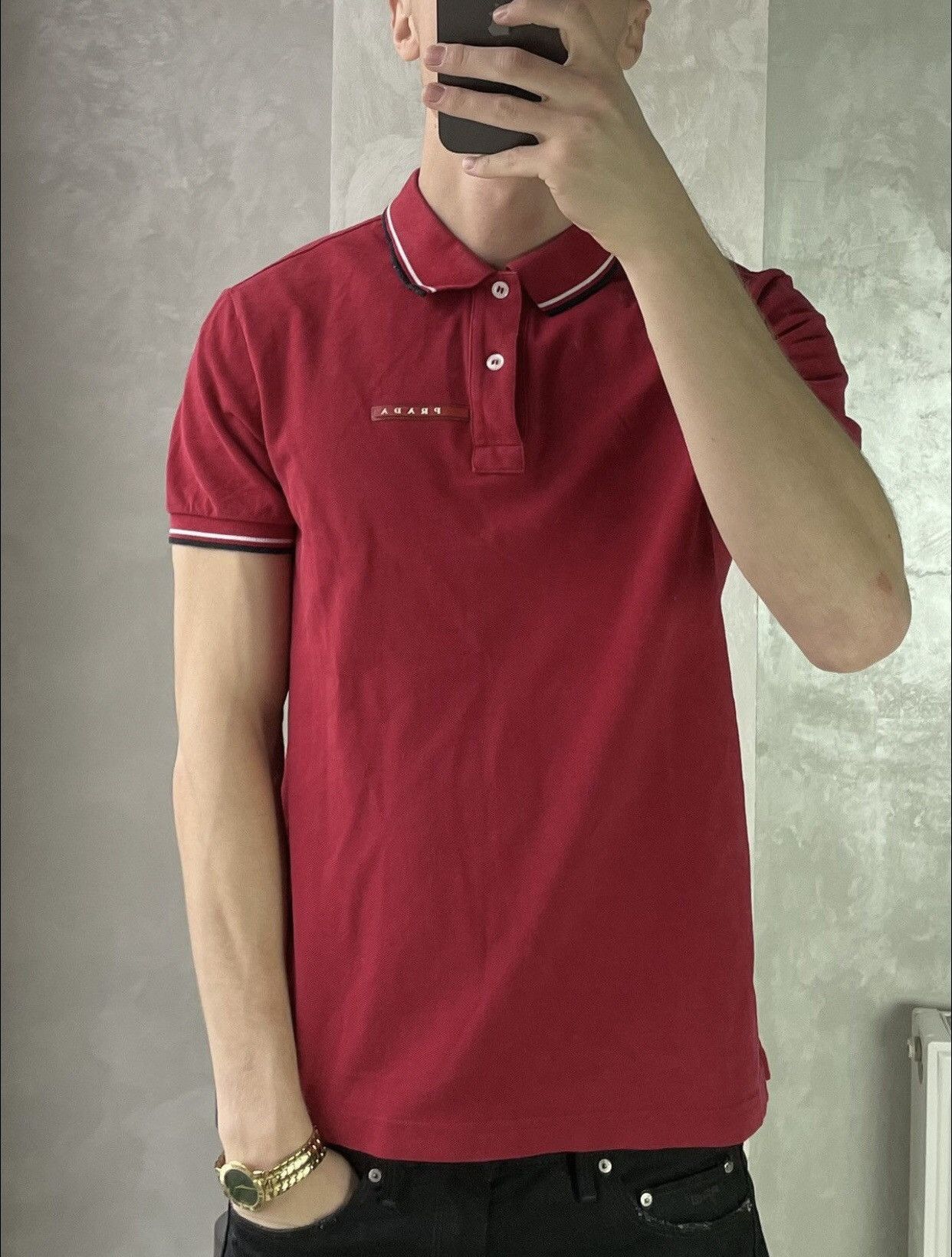 Prada Prada ReD tab red polo shirt Size US S / EU 44-46 / 1 - 2 Thumbnail