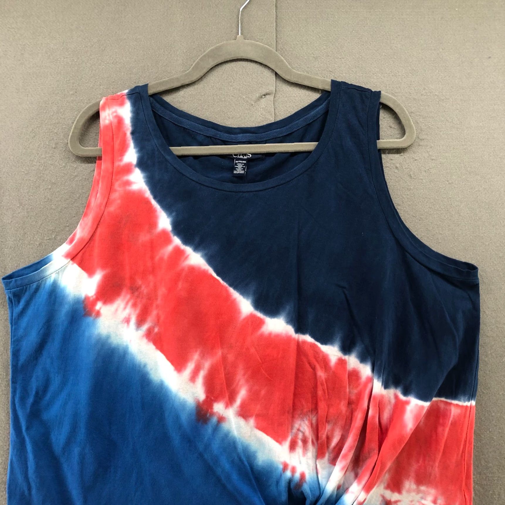 Chaps NWT Chaps Tank Womens XXL Tie Dye Red Blue Cotton Modal Crew Neck Sleeveless Holiday Patriotic Size XXL / US 16-18 / IT 52-54 - 3 Thumbnail
