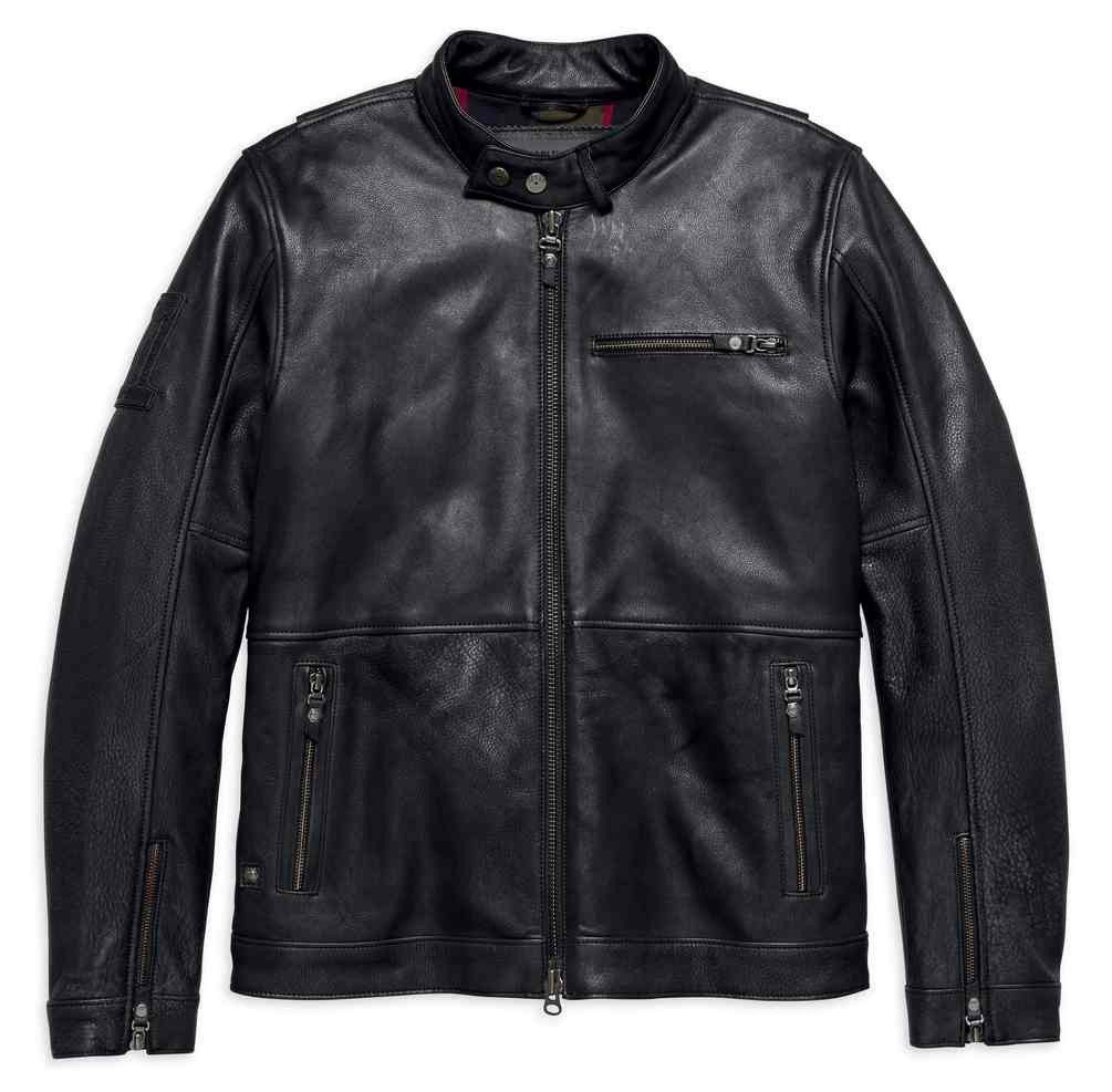 image of Harley Davidson Harley-Davidson Men's 1 Skull Slim Fit Leather Jacket,black (Size XL)