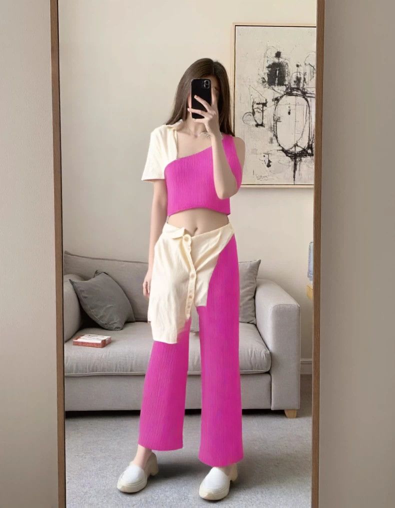 Issey Miyake Issey Miyake size:1 Rose red trousers Size 31" - 5 Thumbnail