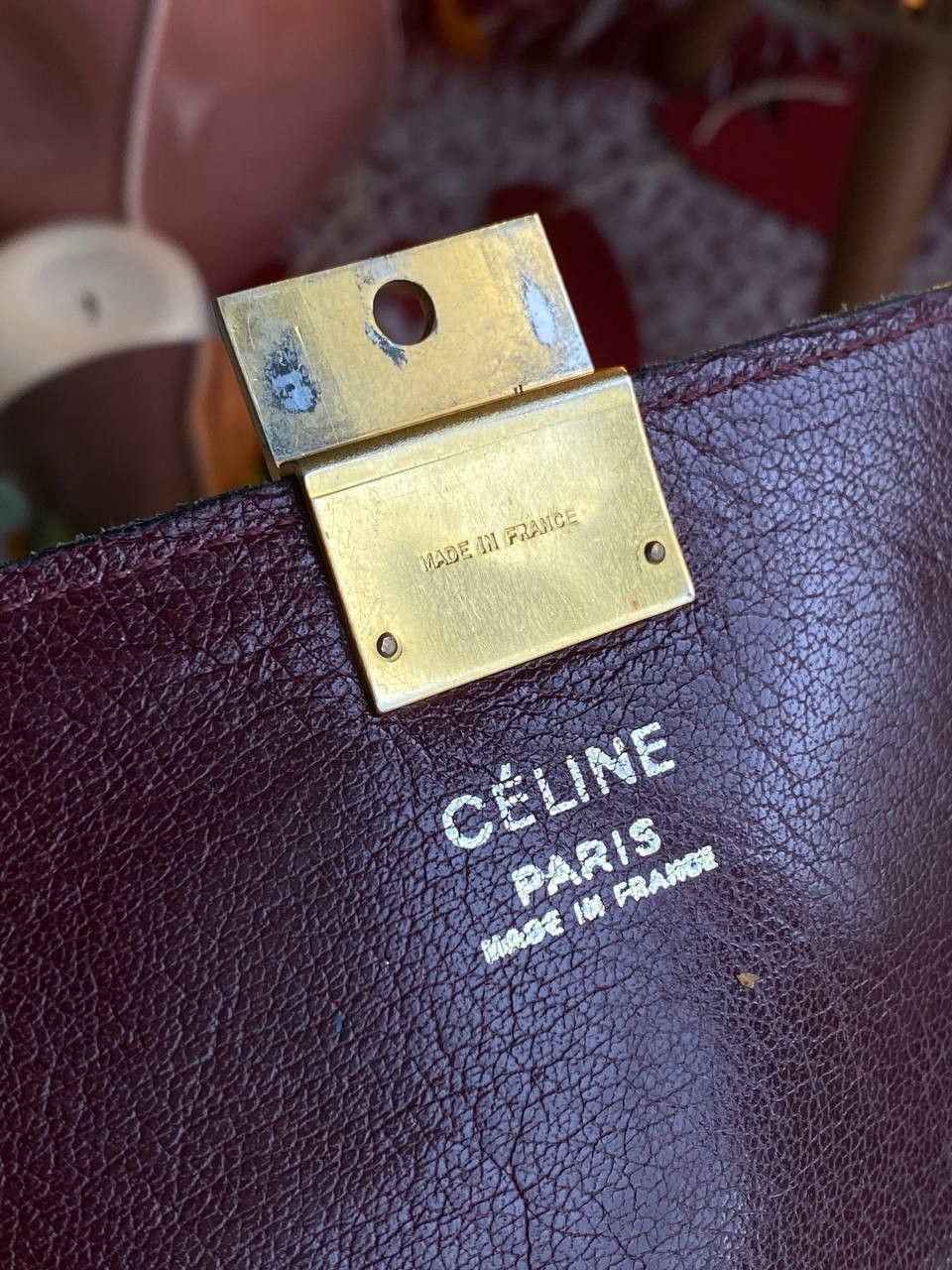 Celine Celine Vintage Leather Clutch Burgundy Size ONE SIZE - 4 Thumbnail
