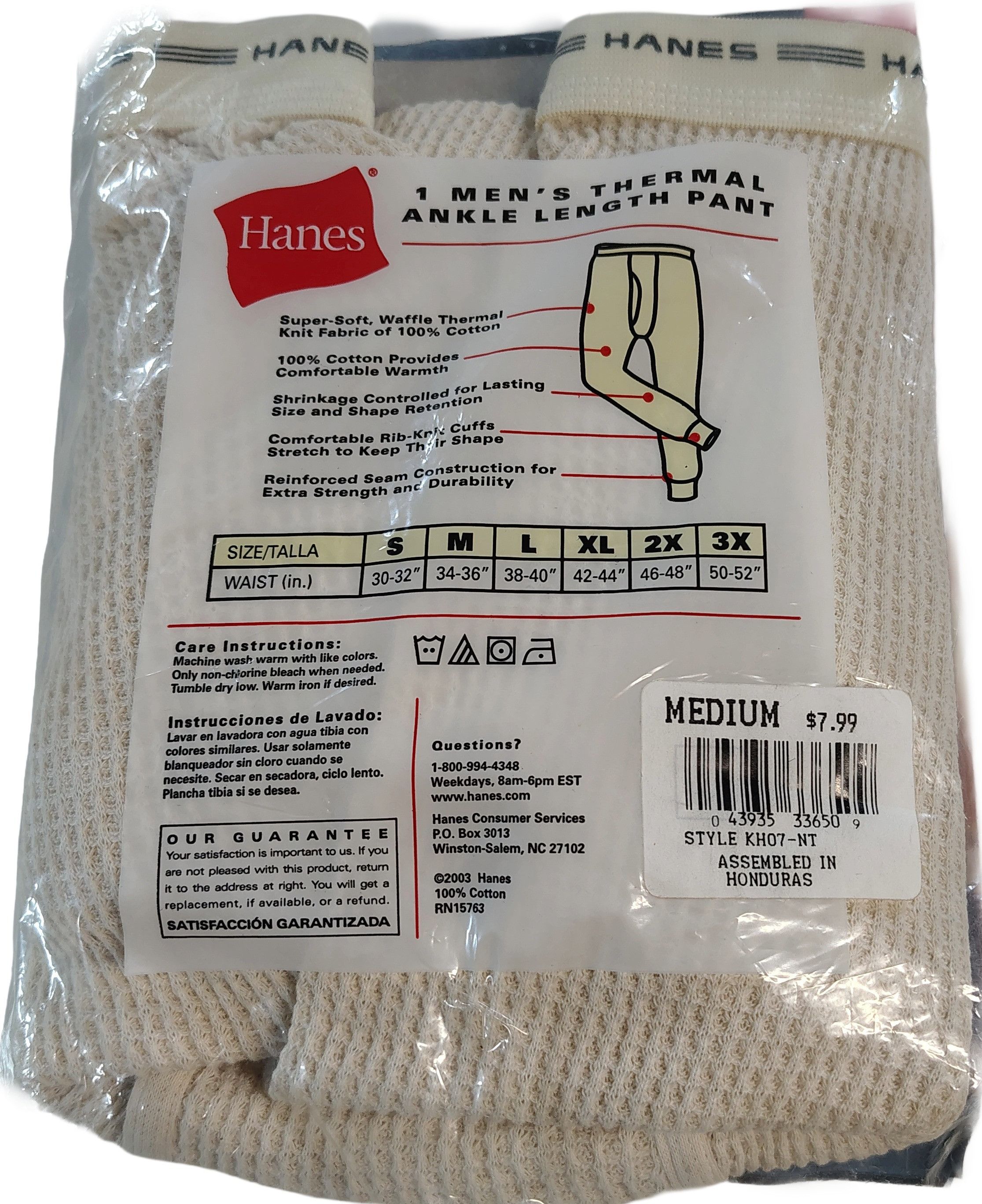 Hanes 1 Pair Of Unopened Vintage Hanes Ankle Length Thermals Size ONE SIZE - 2 Thumbnail