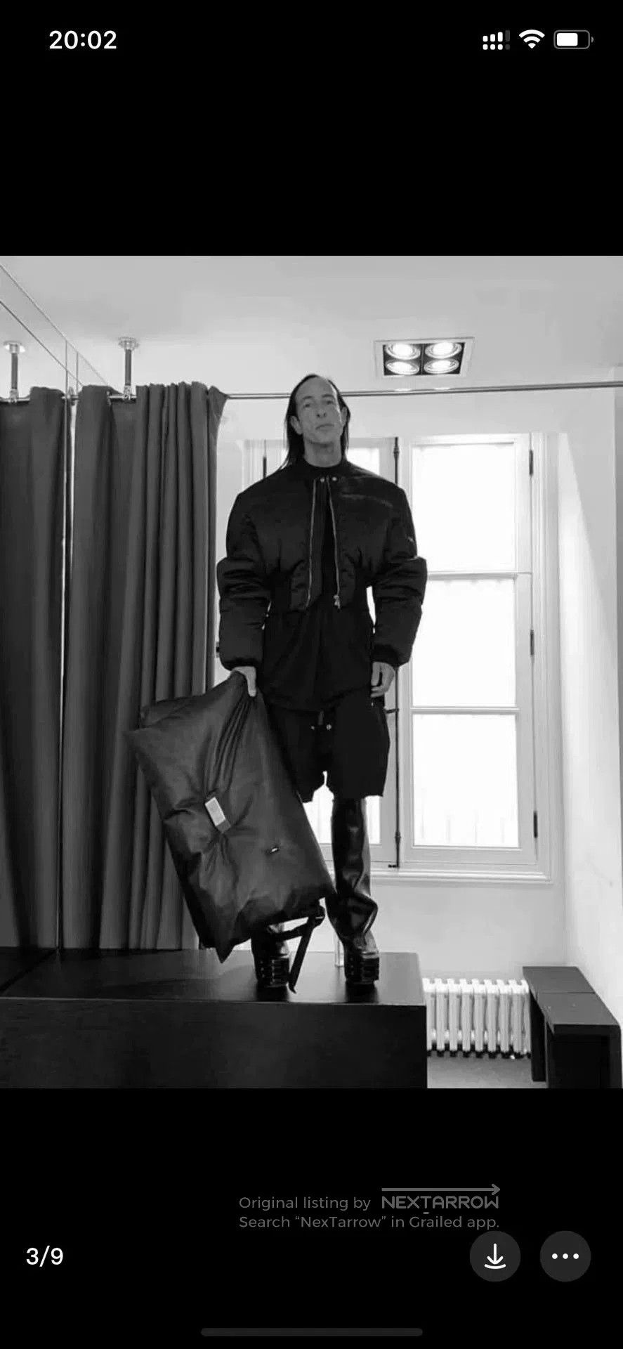 Rick Owens oversized black puffer jacket with waist tie. Size US L / EU 52-54 / 3 - 9 Thumbnail