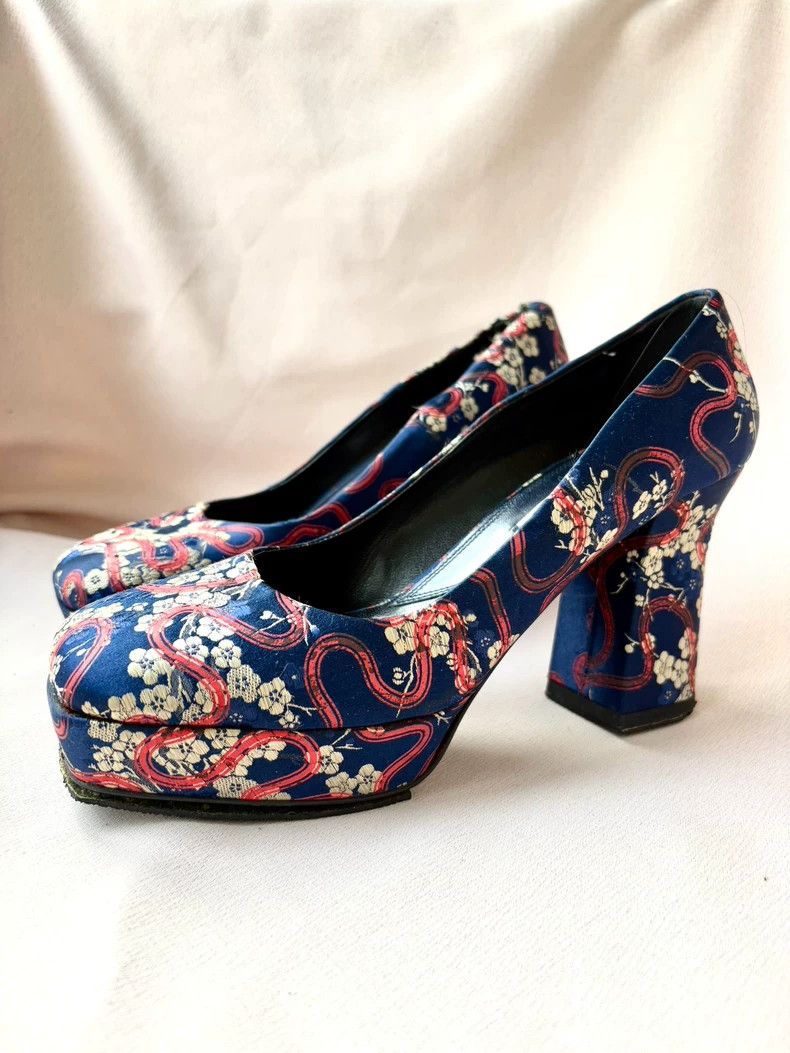Vivienne Westwood Vivienne Westwood Blue Silk Floral Heels - dmc Size US 8.5 / EU 41-42 - 1 Thumbnail
