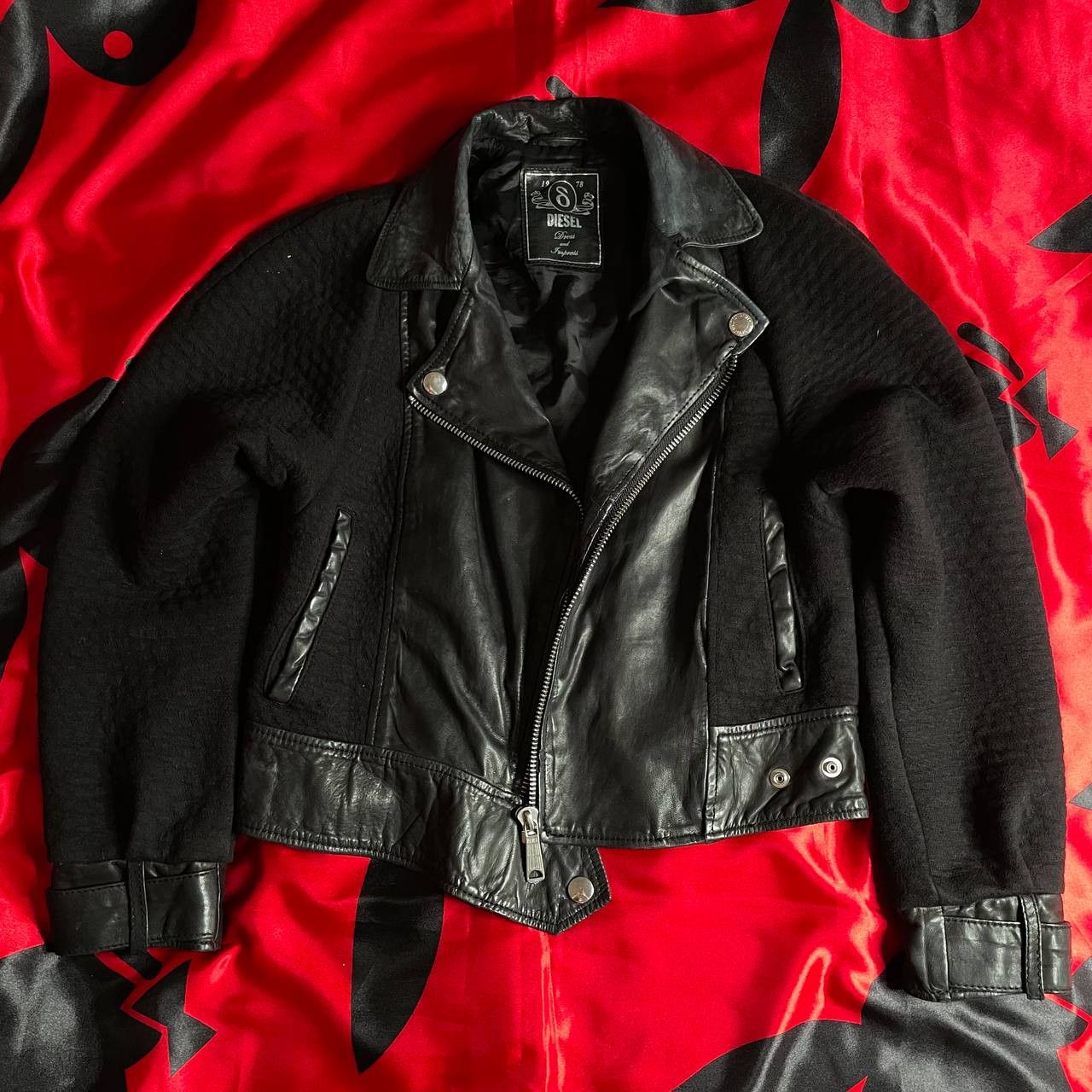 Diesel Archive DIESEL Acrab Lamb Leather & Knit Biker Moto Jacket Size S / US 4 / IT 40 - 4 Thumbnail