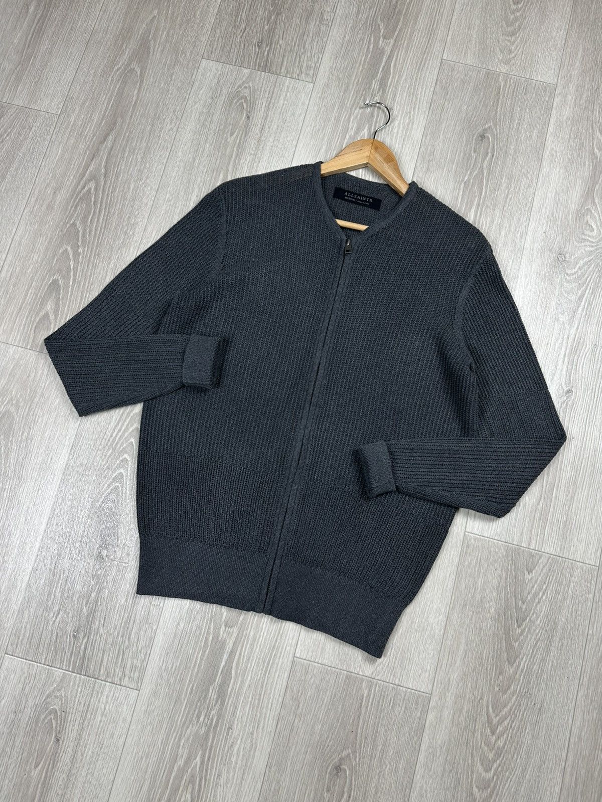 Allsaints Allsaints Zip Sweater Knit Gray Hoodie Rare Size M Size US M / EU 48-50 / 2 - 3 Thumbnail