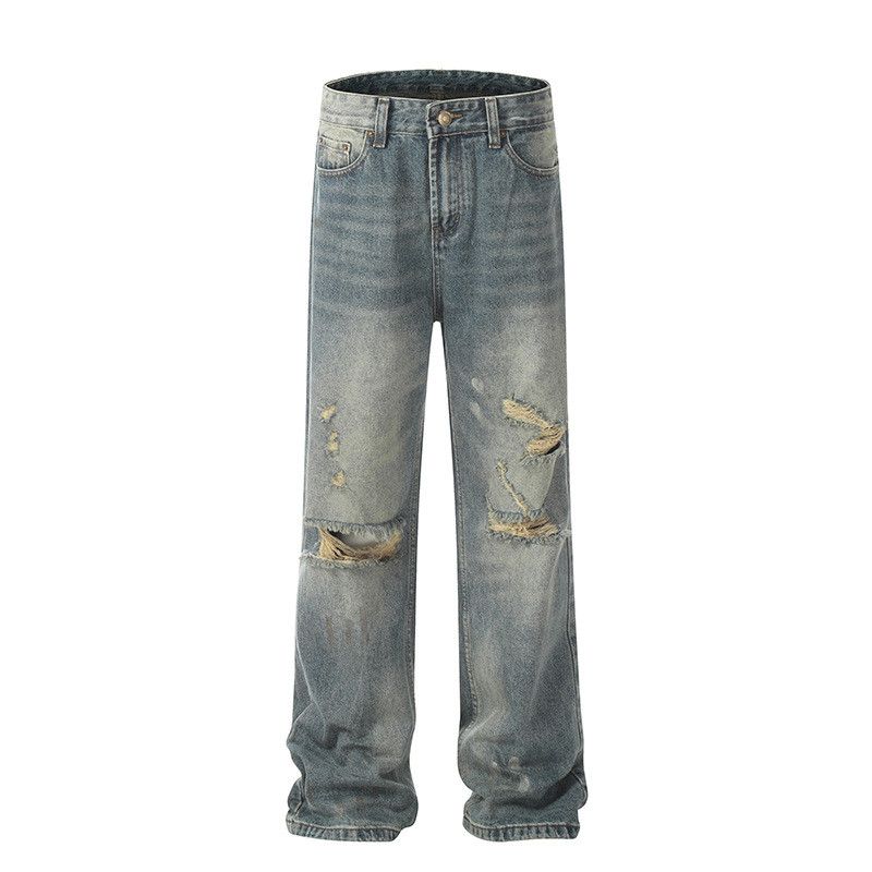 Jean Retro distressed loose casual hip-hop washed ripped jeans Size US 32 / EU 48 - 1 Thumbnail