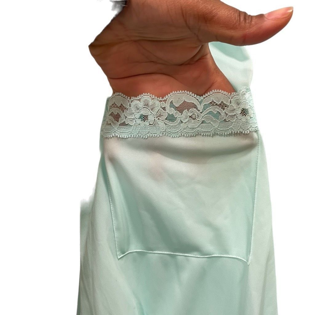 Vintage Vtg 70s Shadowline Womens Peignoir Set M Robin Egg Blue Mad Size ONE SIZE - 7 Thumbnail
