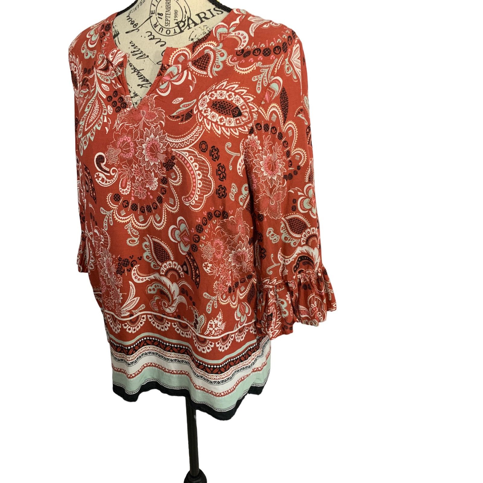 Ann Taylor Ann Taylor Factory Boho Top Cotton Blend Bell Sleeve women M Size M / US 6-8 / IT 42-44 - 3 Thumbnail