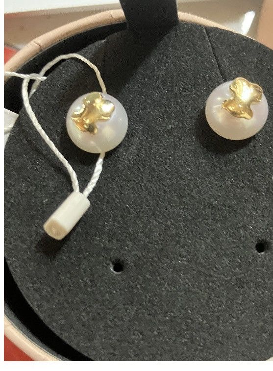 TOUS 18k yellow gold pearl earrings with tag Size ONE SIZE - 9 Thumbnail