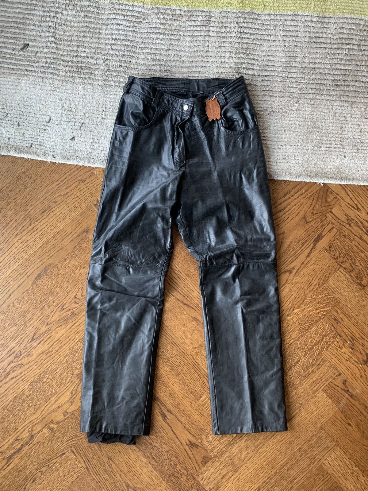 image of Leather Pants Motorcycle 90's Balenciaga Punk Worn 28 in Black, Men's (Size 29)