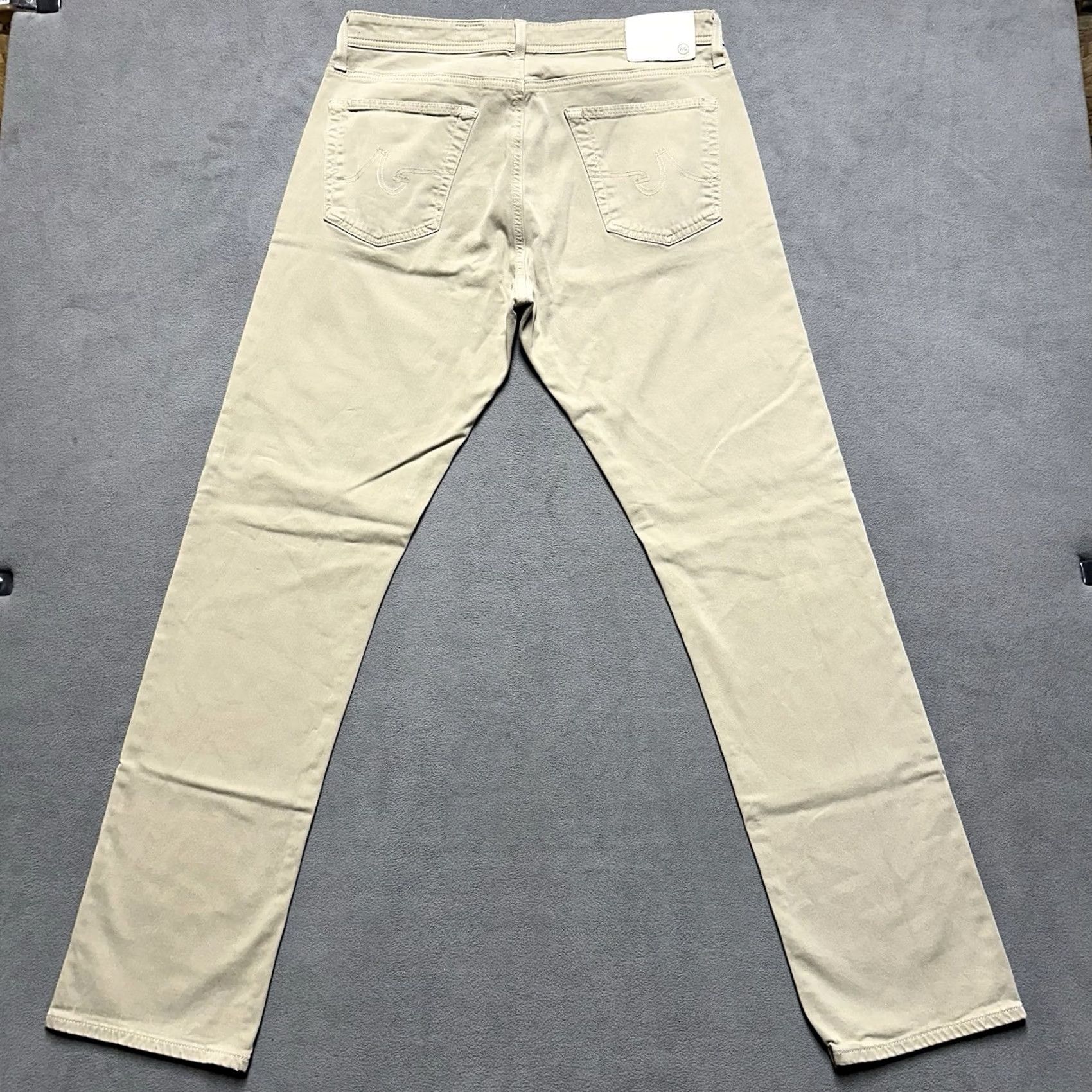 Vintage AG Adriano Goldschmied Pants Mens 34x34 Beige The Ives Modern Athletic Fit EUC Comfort Stretch Chino Size US 34 / EU 50 - 2 Thumbnail