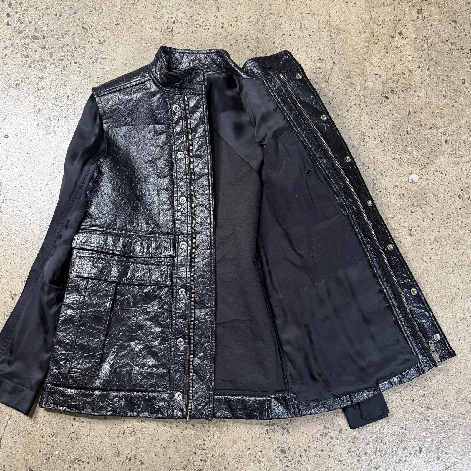 Rick Owens Rick Owens SS16 Cyclops Leather Silk Sleeve Jacket Size US S / EU 44-46 / 1 - 7 Thumbnail
