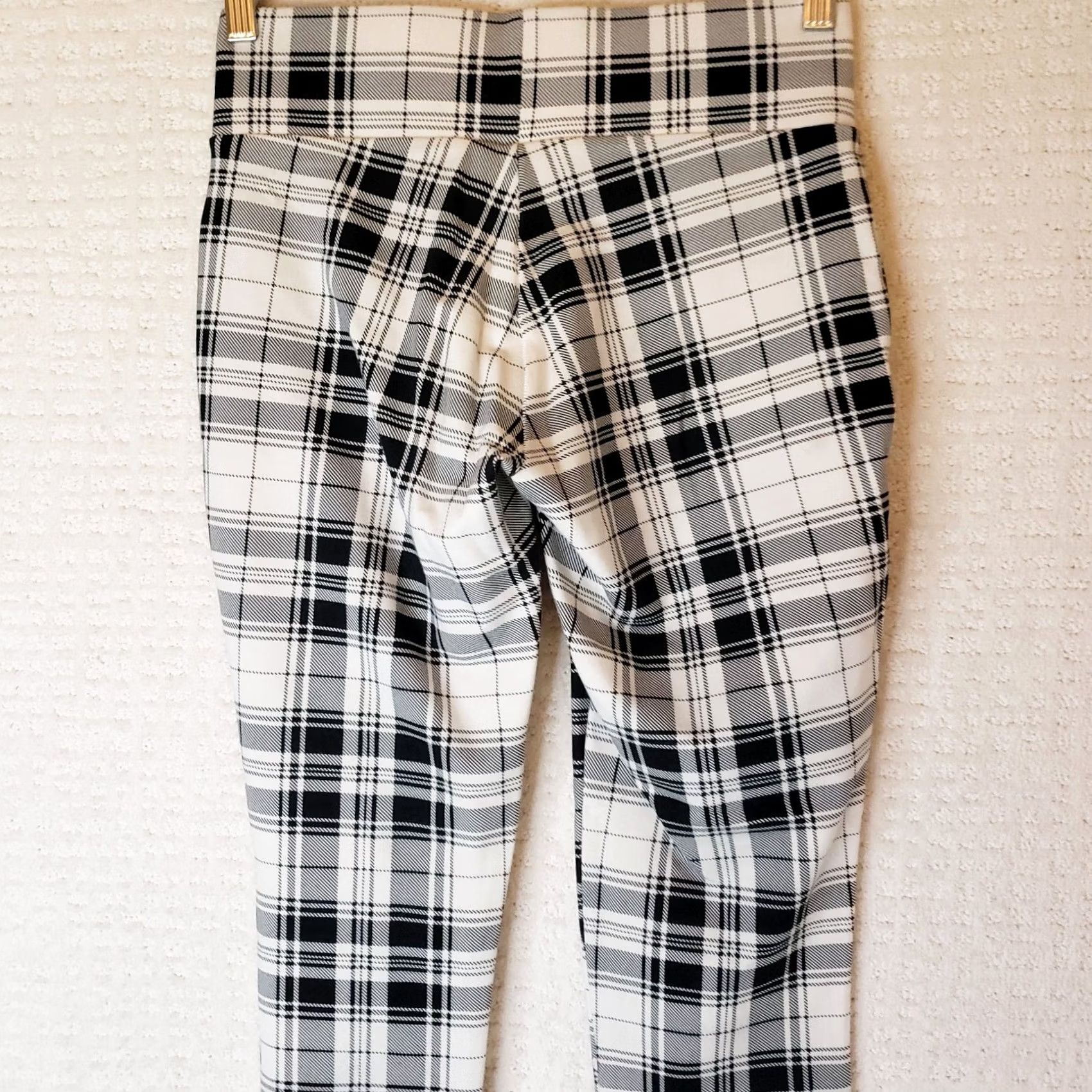 Vintage MeMoi Women's Leggings Pants S/M Black White Plaid Shaping Stretch Size 28" / US 6 / IT 42 - 5 Thumbnail