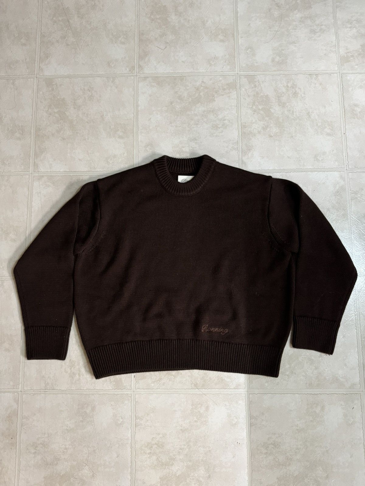 Ronning Mocha “R” Knit Sweater | Grailed