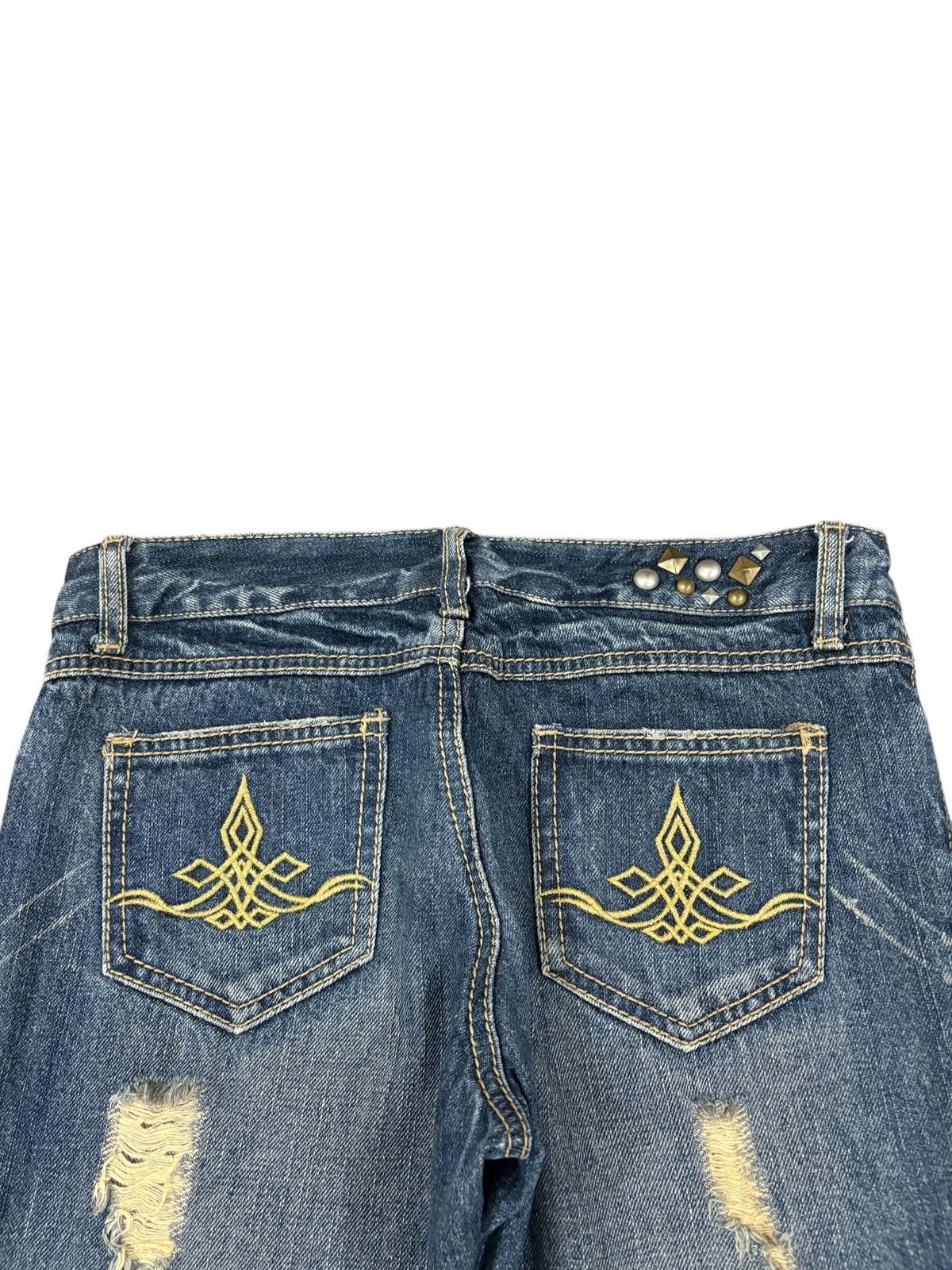 Hysteric Glamour Vintage Japanese Rusty Studded Bead Distress Flare Jeans Size 30" / US 8 / IT 44 - 8 Thumbnail