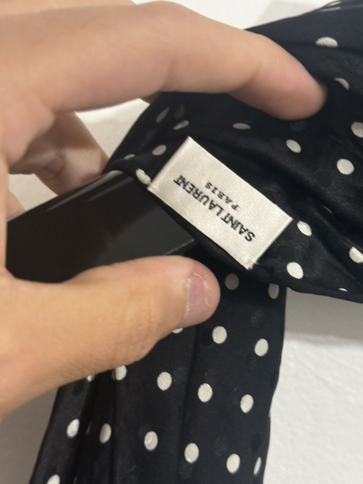 Saint Laurent Paris Silk Polka Dot Scarf Size ONE SIZE - 4 Thumbnail