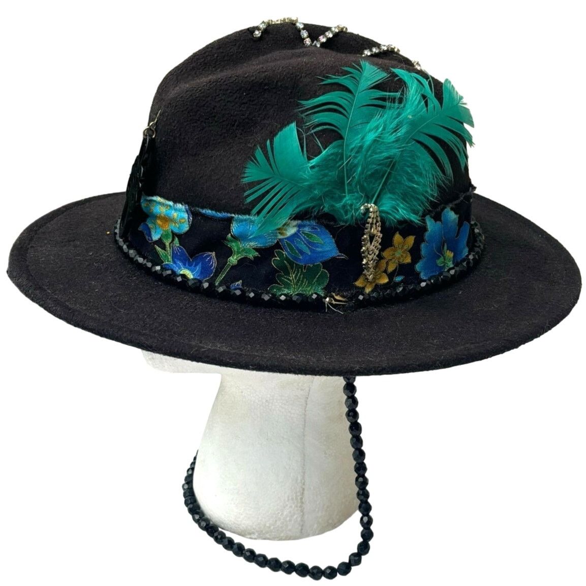 Other Black & Blue Feather Fedora Hat Size ONE SIZE - 3 Thumbnail