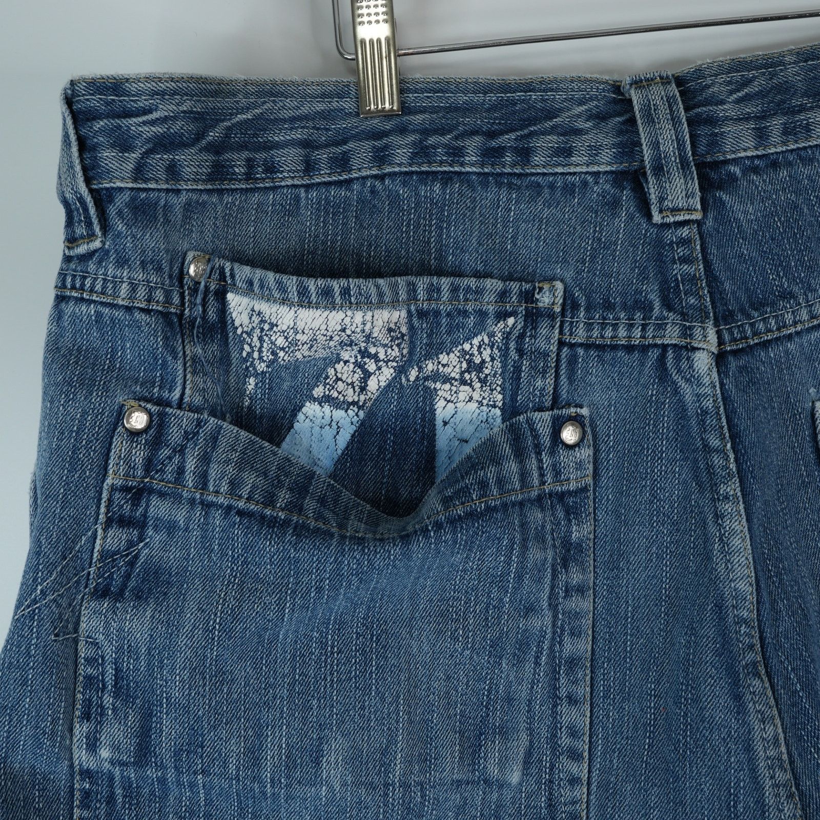 Makaveli Makaveli Tupac Jean Shorts Mens 40x14 Blue Jorts Baggy Y2K Size US 40 / EU 56 - 6 Thumbnail