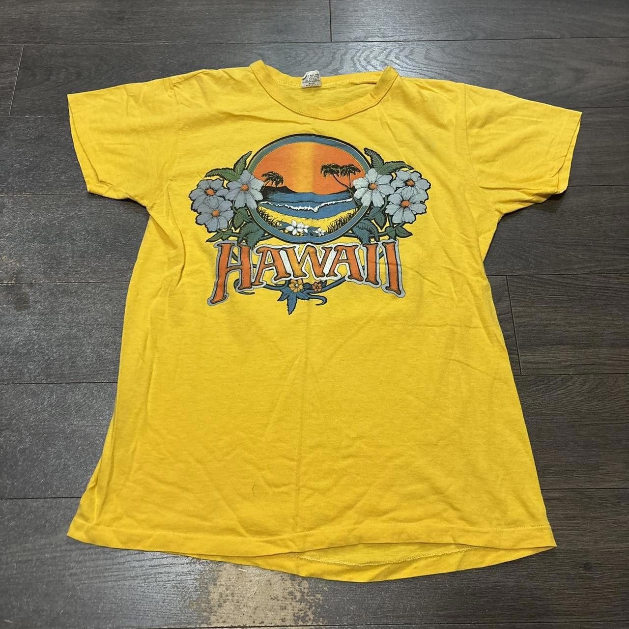 70s HAWAII 79 Tシャツ Hanes Mサイズ 1970s【Hanes】HAWAIIサーフTシャツ - 古着屋HamburgCafe