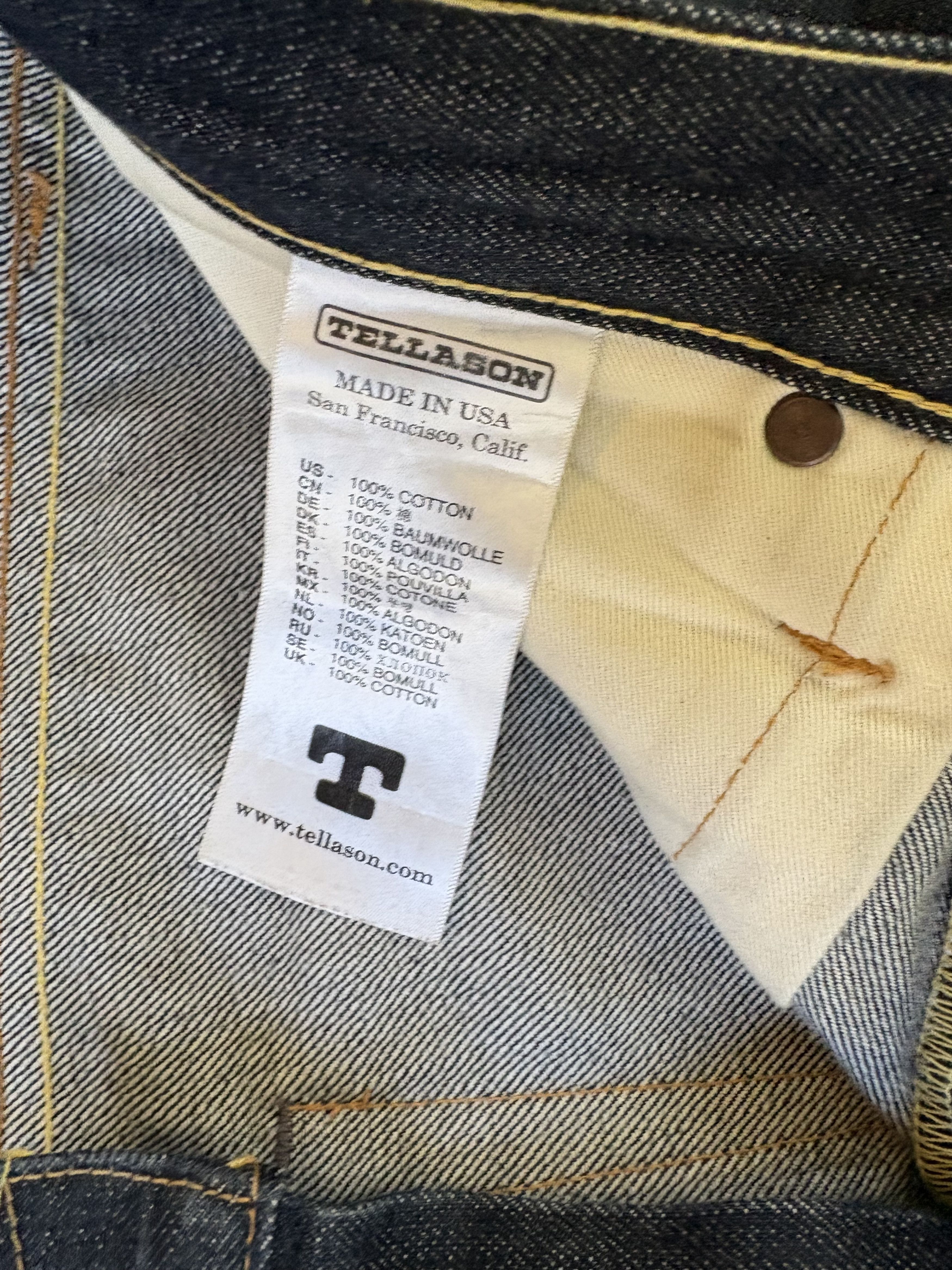 Tellason Tellason Slim Tapered Jean - White Oak Cone Denim Size US 31 - 3 Thumbnail