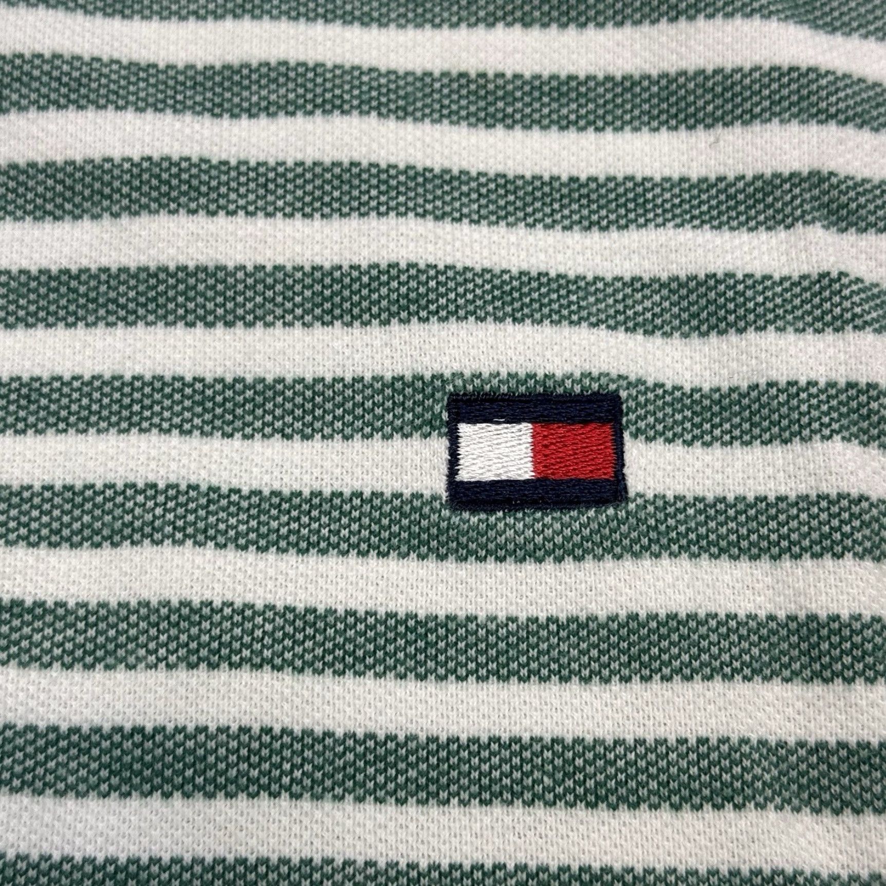 Tommy Hilfiger VINTAGE Tommy Hilfiger Polo Shirt Men 2XL Green White Striped 90s Casual All Seasons Size US XXL / EU 58 / 5 - 4 Thumbnail