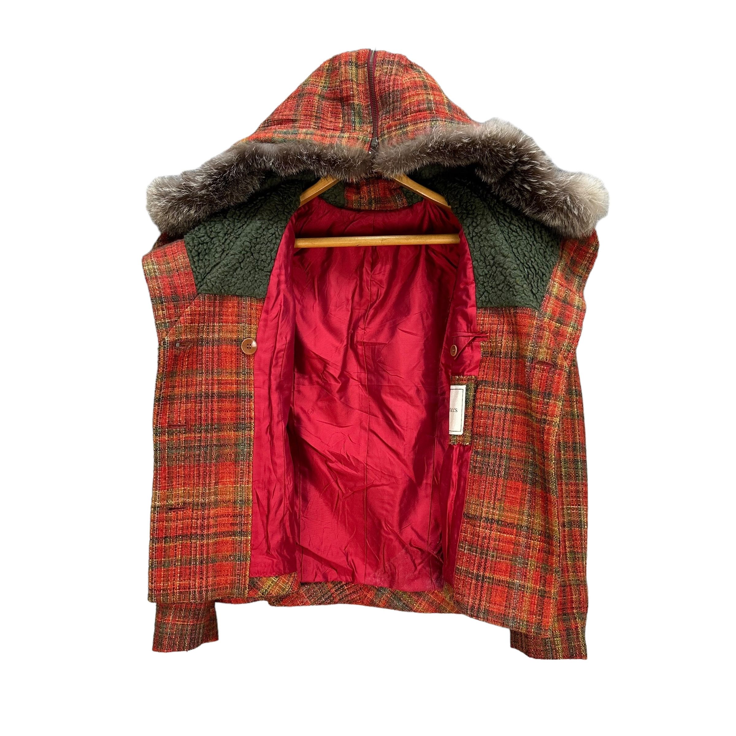 Hysteric Glamour Hysterics Tartan Double Breasted Hooded Jacket #A15-0378 Size S / US 4 / IT 40 - 6 Thumbnail