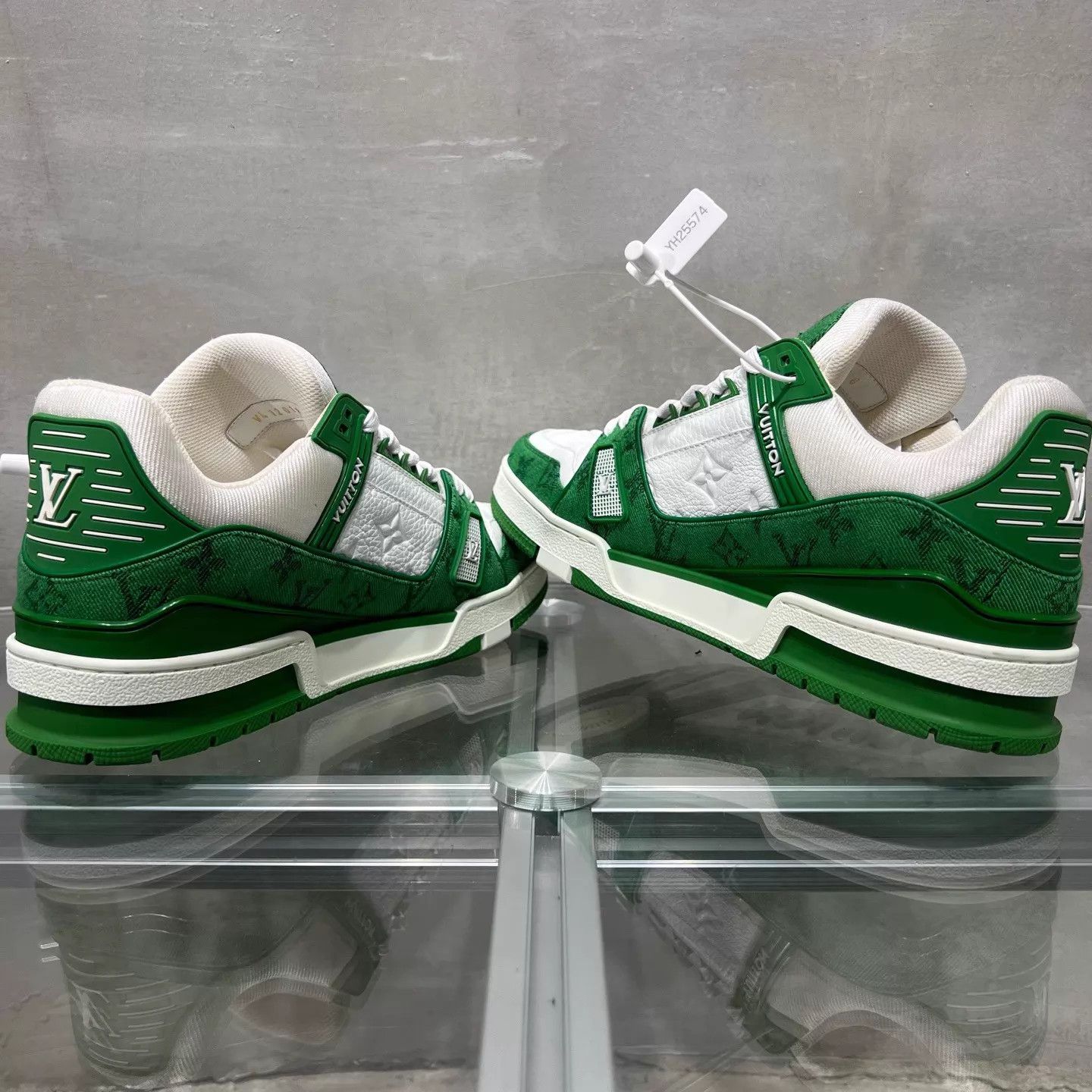 Louis Vuitton LV Trainer White & Green Denim UK8/42 Size US 9 / EU 42 - 5 Thumbnail