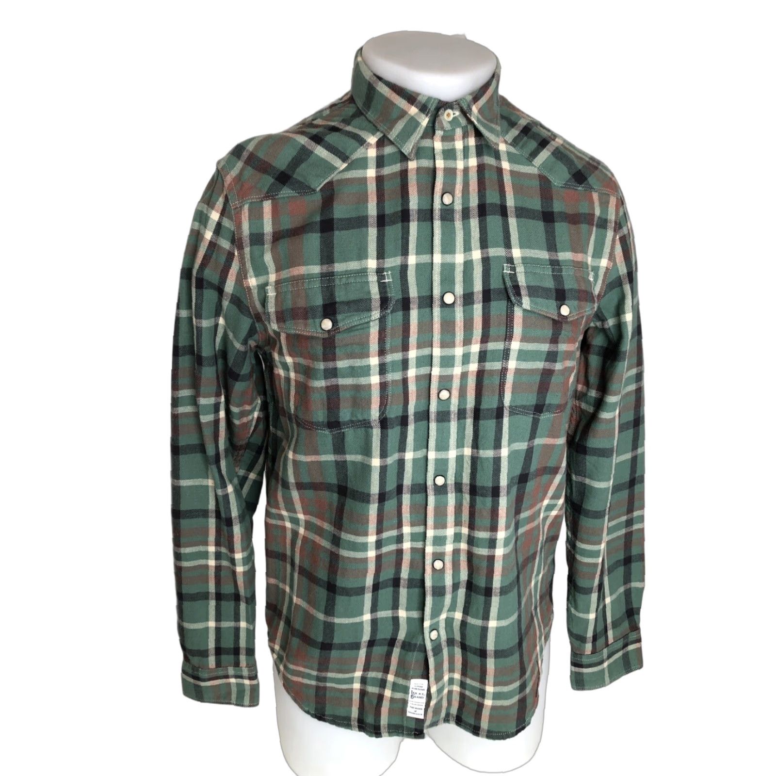 Lucky Brand Lucky Brand Plaid Flannel Western Snap Shirt Mens Sm. Shirt Size US S / EU 44-46 / 1 - 1 Thumbnail