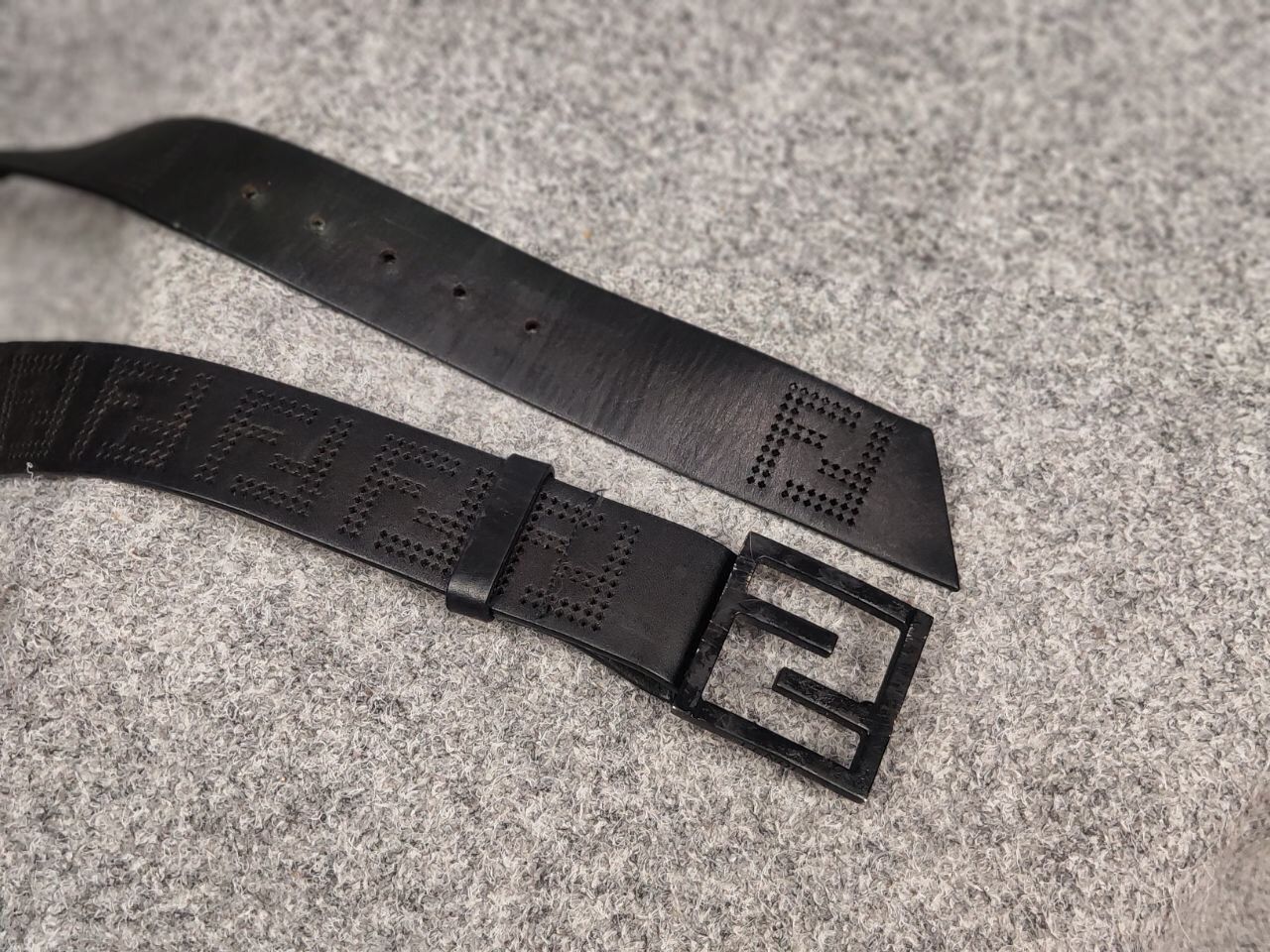 Fendi 🖤 Fendi FF zucca Logo authentic Leather Black Monogram Belt Size ONE SIZE - 9 Thumbnail