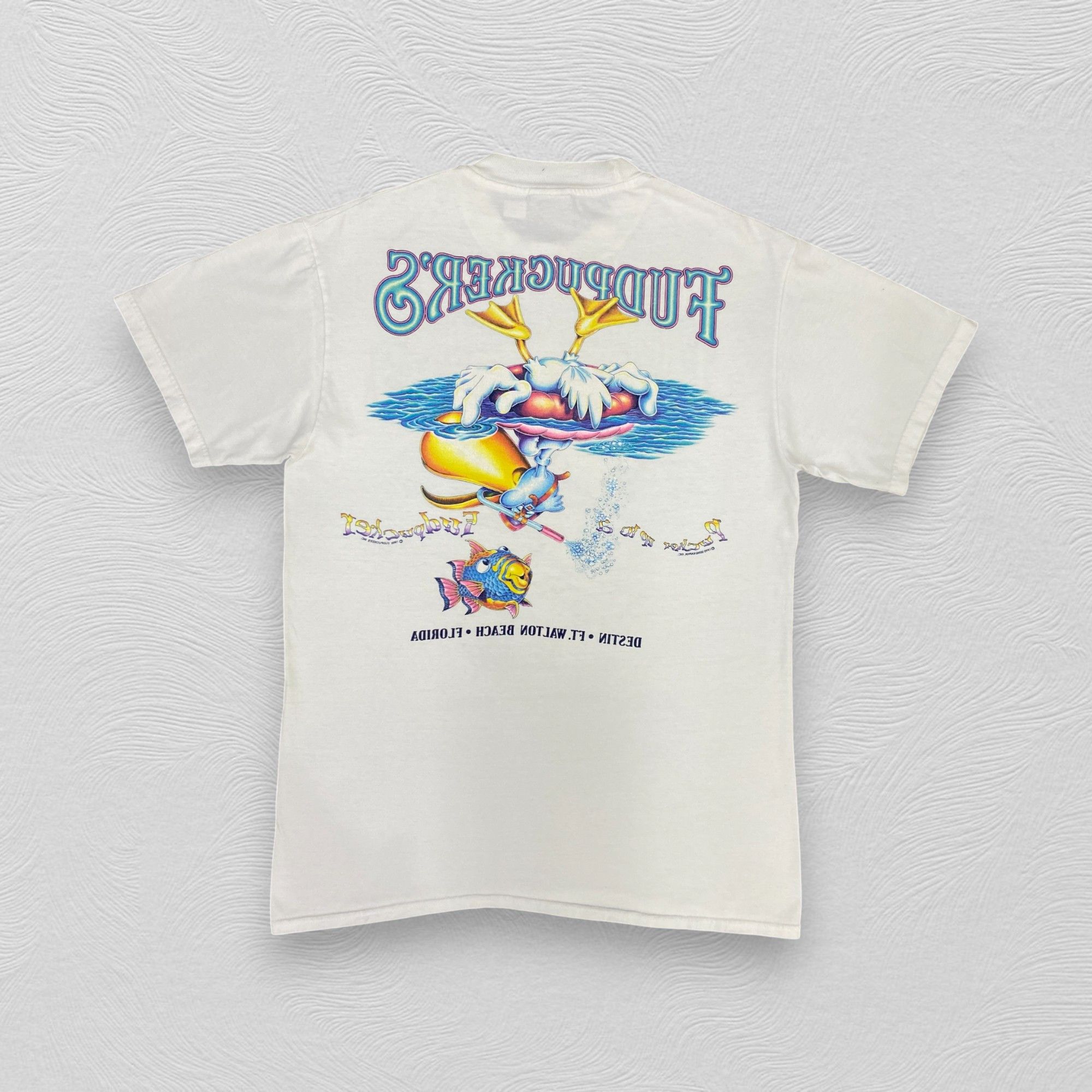 Hanes Vintage 90s Fudpuckers Walton Beach Florida T-Shirt - K078 Size US M / EU 48-50 / 2 - 2 Thumbnail