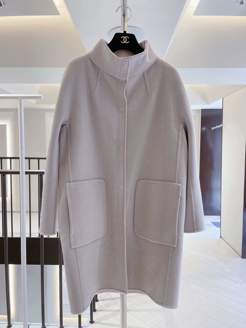 Loro Piana LORO PIANA Pink and gray double-faced cashmere coat Size M / US 6-8 / IT 42-44 - 3 Thumbnail