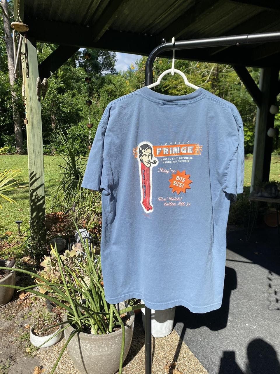 Vintage 90’s Vintage Cyan Lunatic Fringe Candy Graphic Print Tee XL Size US XL / EU 56 / 4 - 4 Thumbnail