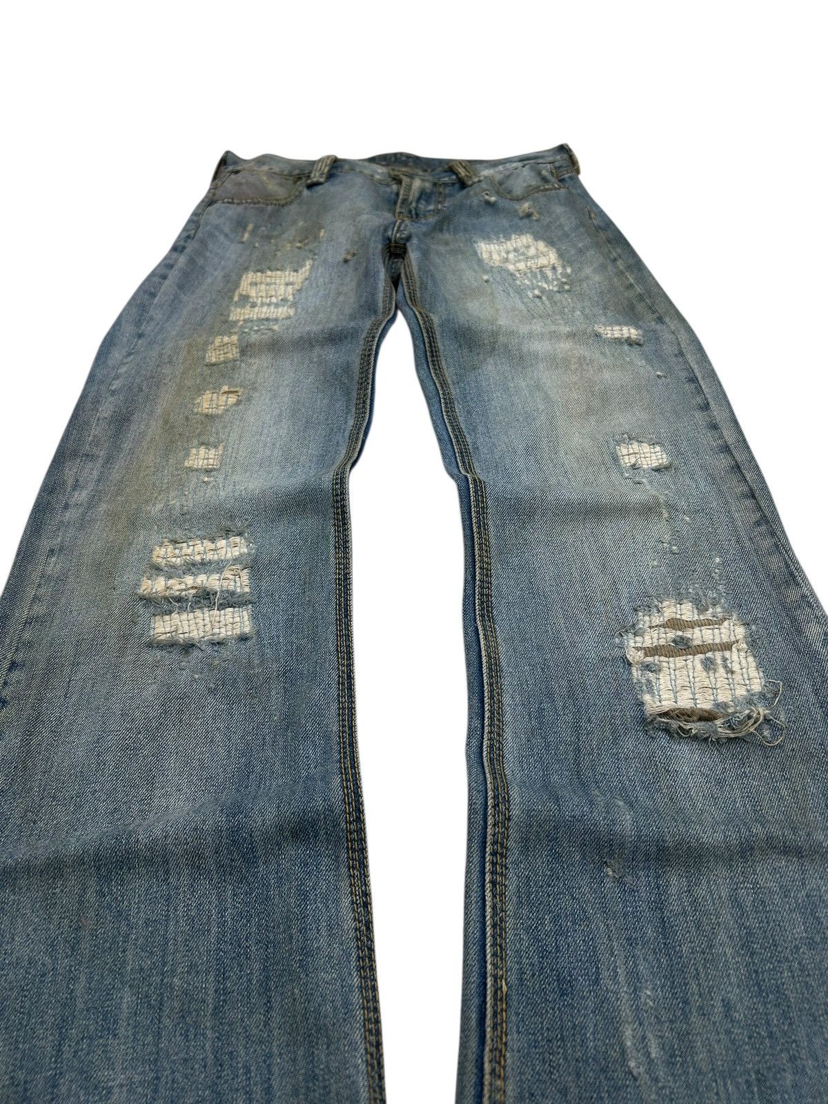 Le Grande Bleu (L.G.B.) Vintage Flare Redsquad Denim Uruboro Stitch Distressed Dirty Size US 30 / EU 46 - 3 Thumbnail