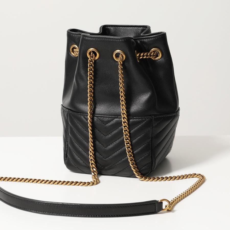 Yves Yves Saint Laurent Shoulder Bag Joe Mini Bucket Bag Metal Logo Chain Quilted Bag
