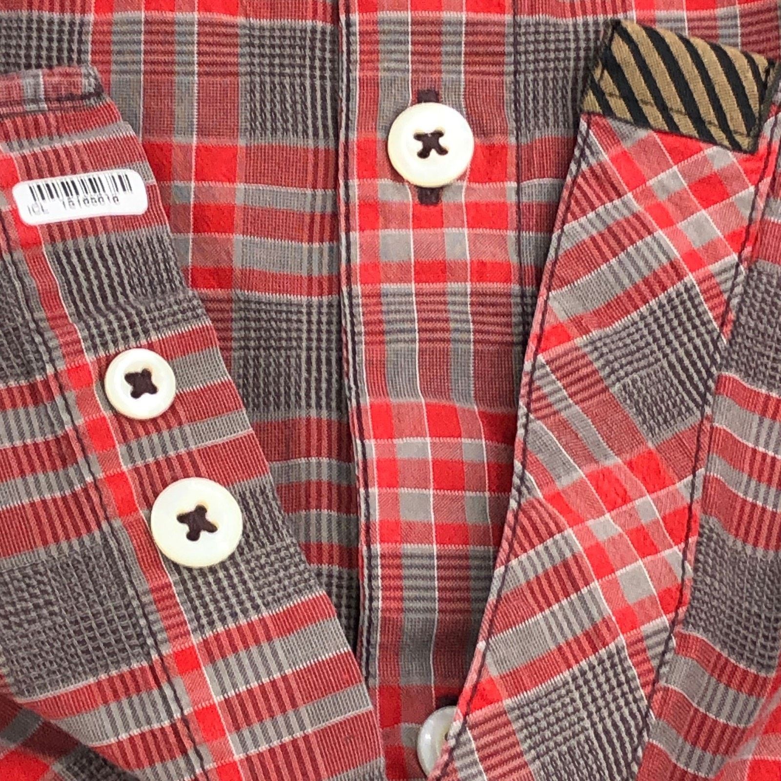 Billy Reid Billy Reid Shirt S Red Gray Plaid Long Sleeve Button Up Size US S / EU 44-46 / 1 - 18 Thumbnail