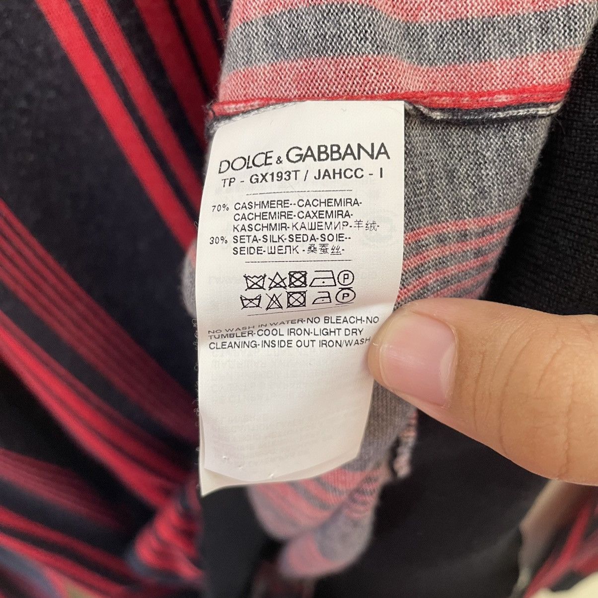 Dolce & Gabbana Dolce & Gabbana Striped Cashmere Sweater Size US L / EU 52-54 / 3 - 6 Thumbnail