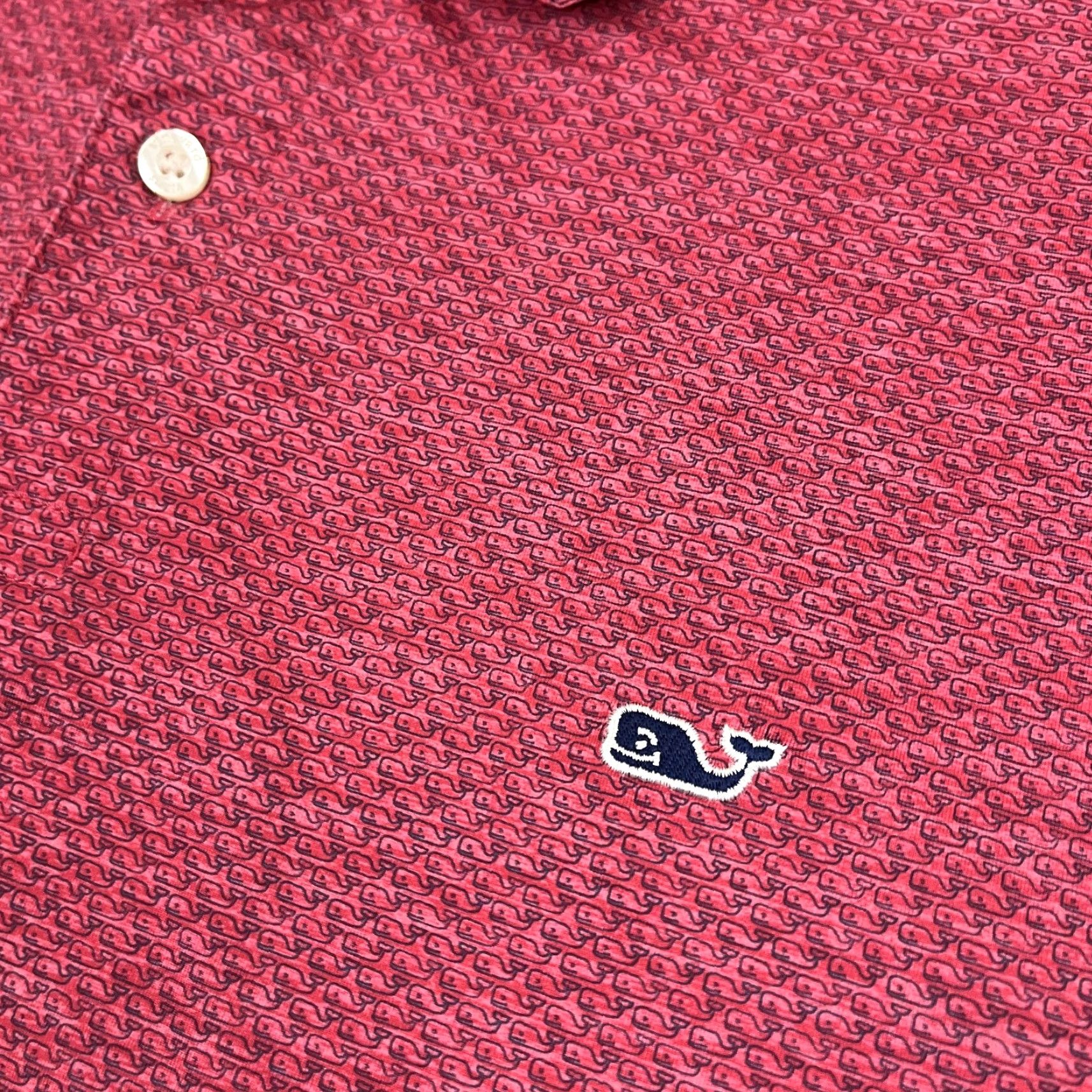 Vineyard Vines Vineyard Vines Polo Shirt Mens 2XL Red Whale Print Preppy Active Golf Work Shirt Size US XXL / EU 58 / 5 - 3 Thumbnail