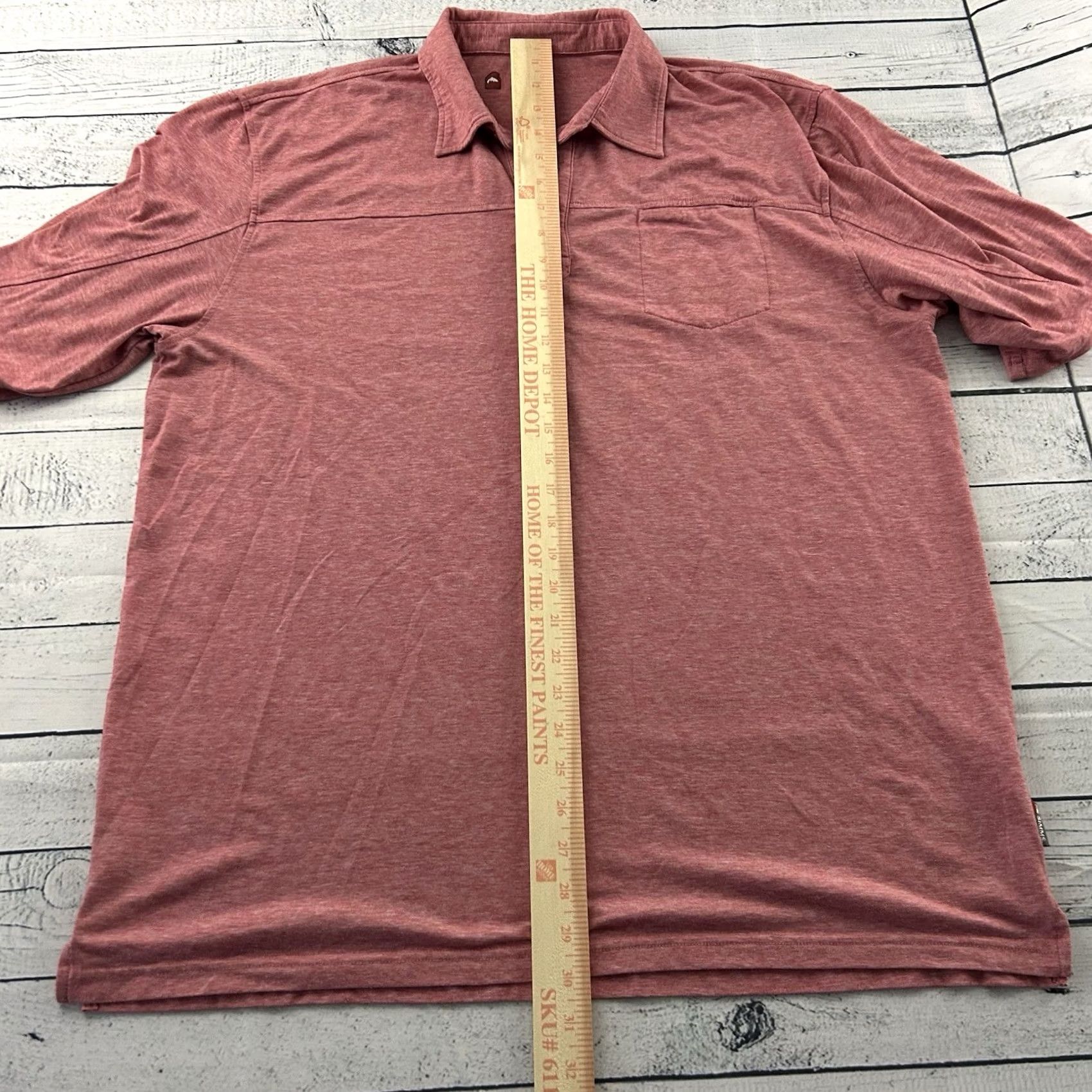 Vintage SIMMS Short Sleeve Button-Up Polo Shirt Men's 2XL Red Pink Pocket Shirt Size US XXL / EU 58 / 5 - 2 Thumbnail