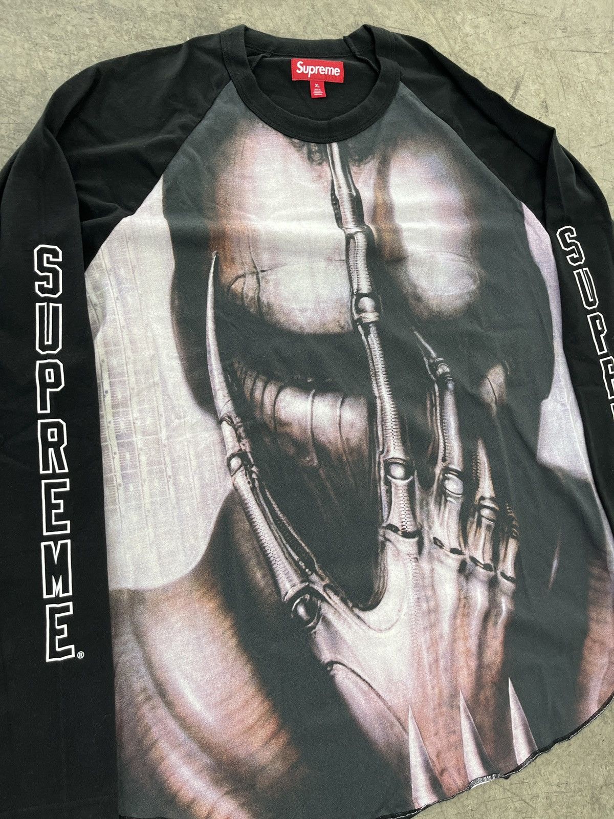 image of Supreme X Hr Giger Raglan Top in Black, Men's (Size XL)