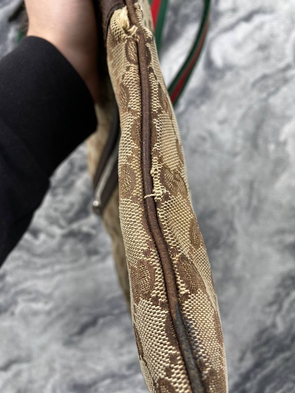 Gucci Gucci Monogram Fabric Shoulder Bag GG Men Beige Size ONE SIZE - 15 Thumbnail