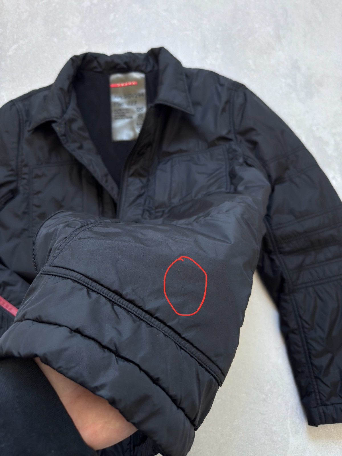 Prada × Vintage Vintage Prada Nylon Red Tab Black Jacket Pocket Fleece 00s Size US L / EU 52-54 / 3 - 7 Thumbnail