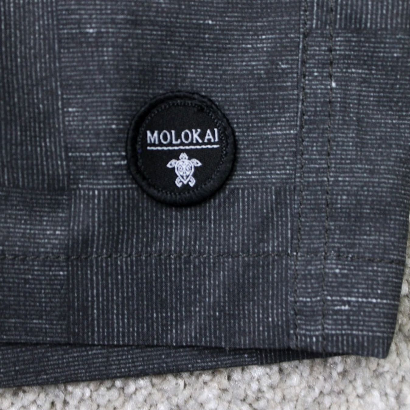 Vintage Molokai Surf Swim Trunks Men 34 Black 10" Drawstring Boardshorts Unlined Stretch Size ONE SIZE - 3 Thumbnail