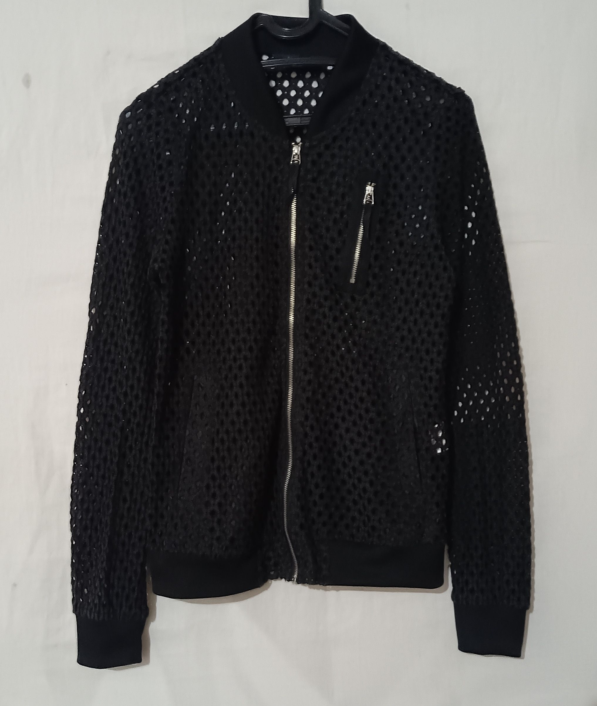 20471120 × Beauty Beast × Japanese Brand Open Knitted Fishnet Mesh Bomber Jacket Grunge Size M / US 6-8 / IT 42-44 - 1 Thumbnail