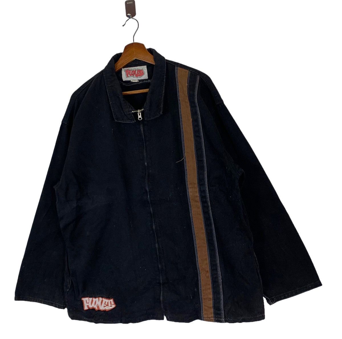 Vintage VINTAGE FUMES DENIM BLACK ZIPPER JACKET Size US M / EU 48-50 / 2 - 2 Thumbnail