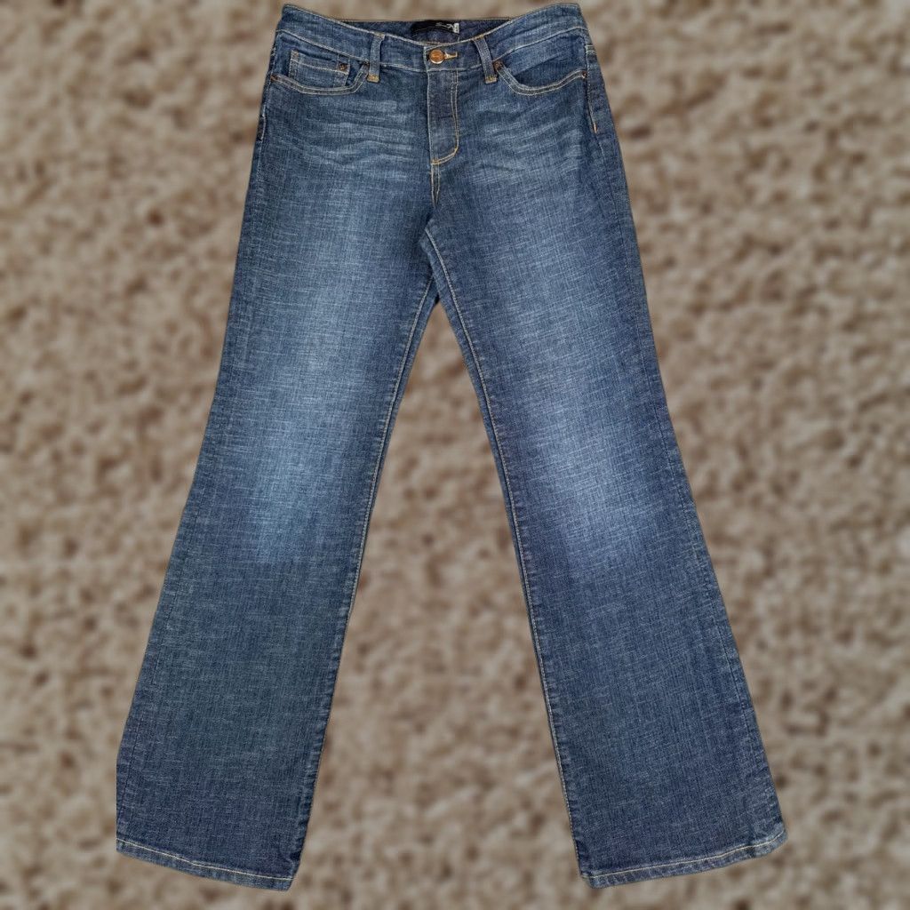 Vintage Seven7 Jeans Adult 30 Blue Mid Rise Flared Denim Cotton Blend 30x32 5-Pocket Distressed Logo Embroidered American Designer Women Size 30" / US 8 / IT 44 - 1 Thumbnail