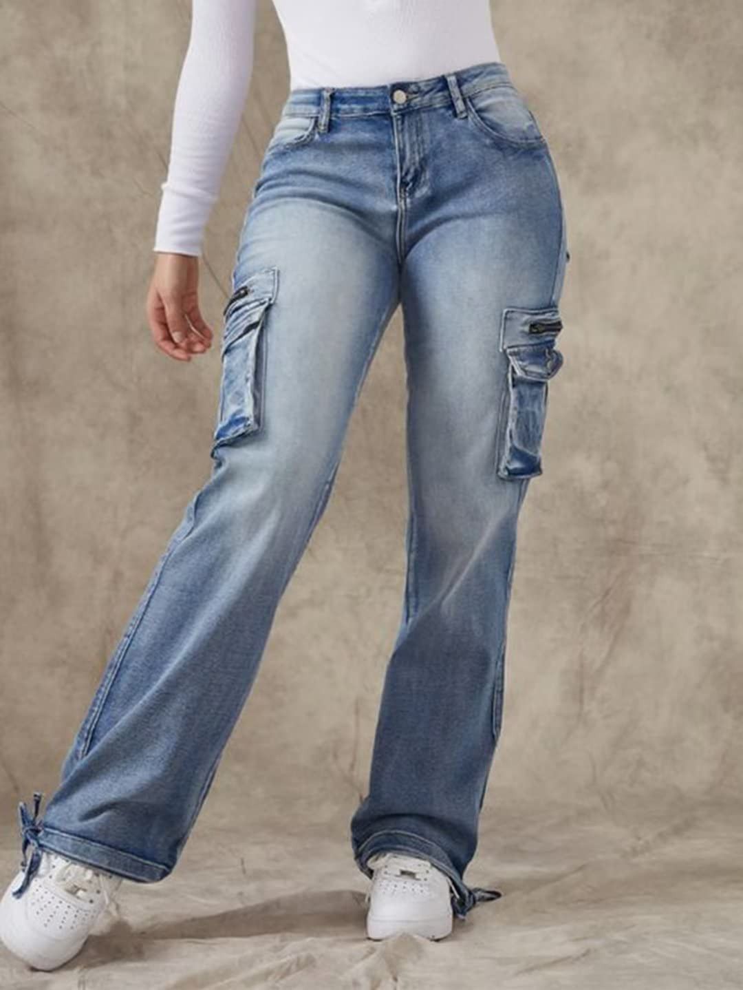 Vintage Women Drawstring Flap Pocket Low Waist Size US 34 / EU 50 - 1 Thumbnail