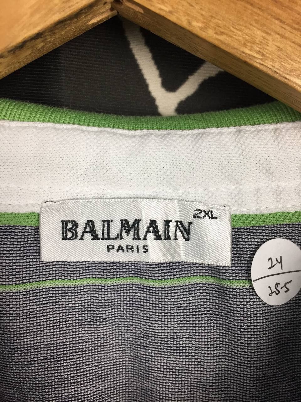 Balmain Balmain Paris Crest Logo Pinstripe Casual Polo Shirt Size US XL / EU 56 / 4 - 9 Thumbnail